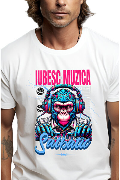 StoryGift Romania Tricou Barbati Gorila Dj, Muzica Iubitorii Petreceri Cu Imp...