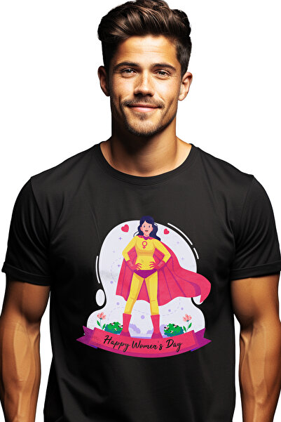 StoryGift Romania Tricou Barbati Cu Mesaj In Engleza Happy Women's Day, Fata,...