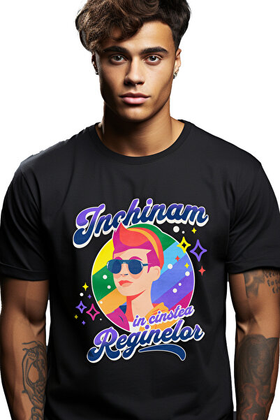 StoryGift Romania Tricou Barbati Inchinam In Cinstea Reginelor Femei Puternice Pride Lgbtq Cu Imprimeu Pe Fastg