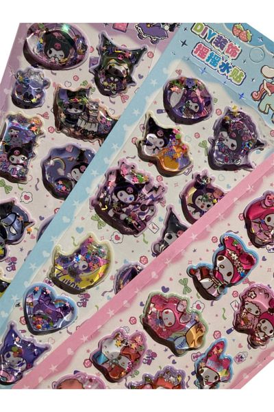 Pembe Pasaj Kuromi My Melody Sanrio 3D Juicy Sticker