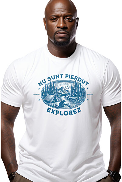 StoryGift Romania Tricou Barbati Nu Sunt Pierdut, Explorez, Rau In Padure Urs...