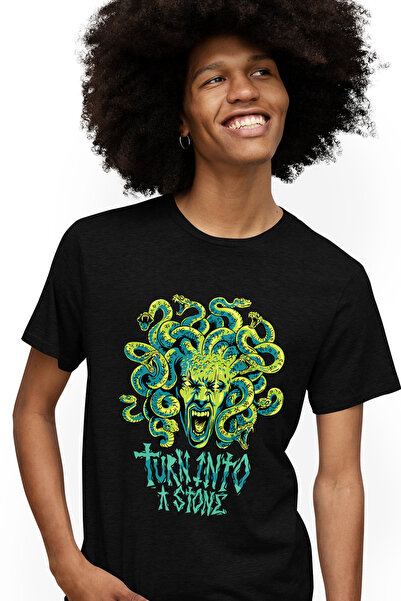 StoryGift Romania Tricou personalizat pentru bărbați Medusa, șerpi, cu mesaju...