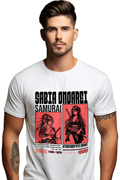 StoryGift Romania Tricou Barbati Fata Ninja Sabia Onarei. Fata Samurai Cu Imp...