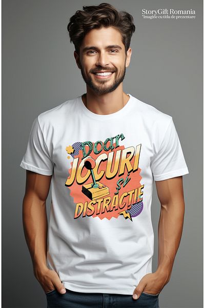 StoryGift Romania Men's T-Shirt Video Game Controller Only Games And Fun With Print On The Front, 100% Cotton