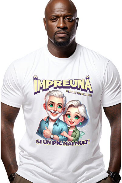StoryGift Romania Tricou Barbati Cuplu Bunici Fericiti Dragoste Text Impreuna...