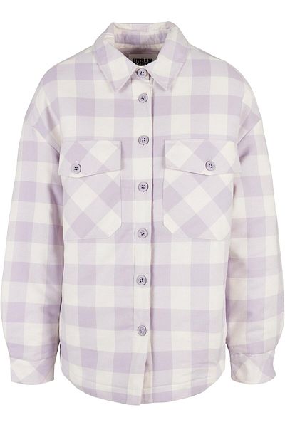 Urban Classics Damen Ladies Flanell Padded Overshirt