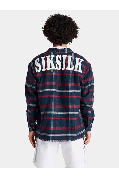 Siksilk Herren Sik Silk Towelling Logo Check Longsleeve