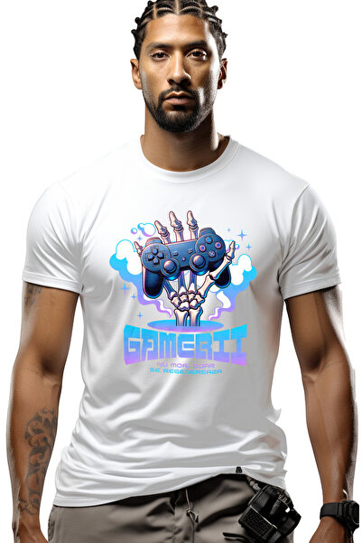 StoryGift Romania Tricou Barbati Maneta Jocuri Gamerii Nu Mor Doar Se Regener...