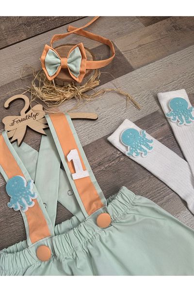 Feriatolye Sea Creatures Concept Octopus Figured Salopet