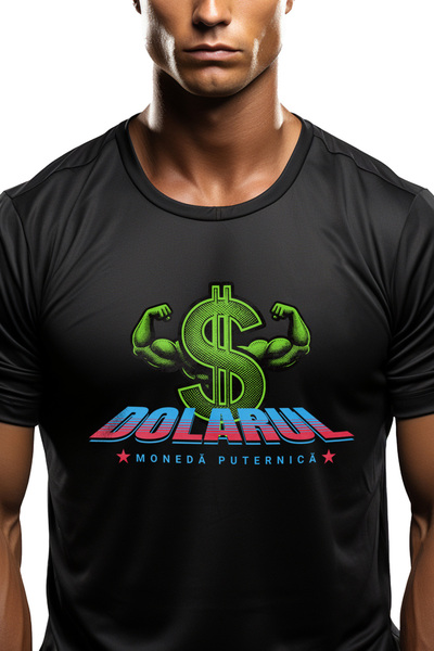 StoryGift Romania Men's T-Shirt Dollar Symbol With Strong Arms Safe Investmen...