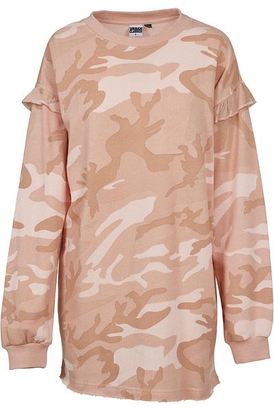 Urban Classics Damen Ladies Camo Volant Crew Dress
