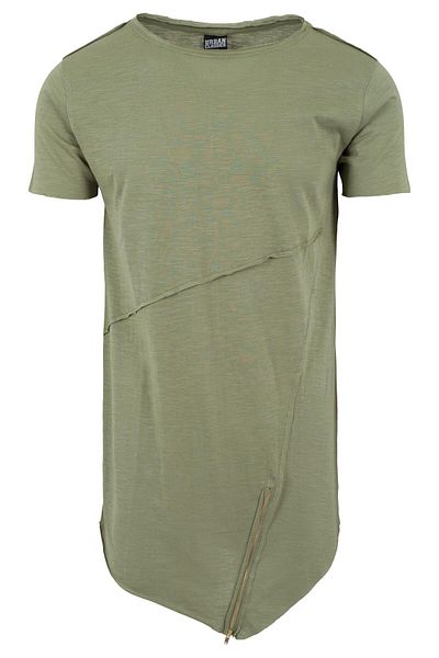Urban Classics Herren Long Open Edge Front Zip Tee
