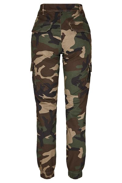 Urban Classics Damen Ladies High Waist Camo Cargo Pants