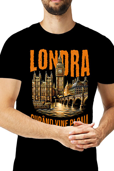 StoryGift Romania Tricou Barbati Oras Londra Turn Cu Ceas Big Ben Text Haios ...