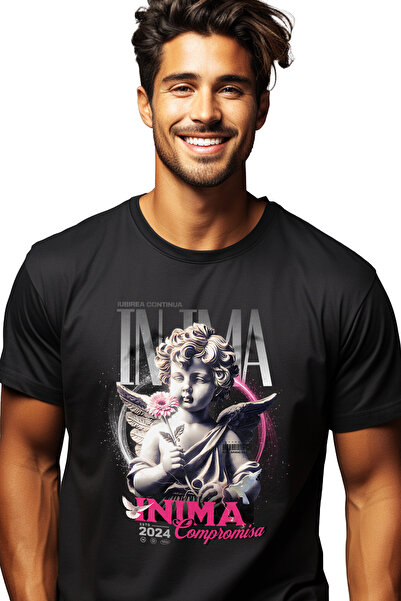 StoryGift Romania Tricou Barbati Iubirea Continua - Inger Cu Inima Compromisa...