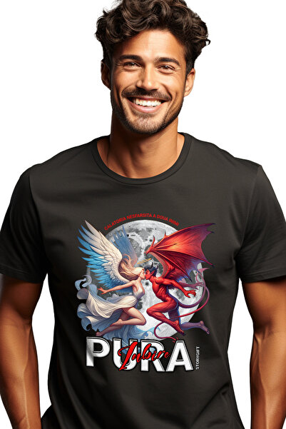 StoryGift Romania Tricou Barbati Iubire Pura Inger Si Diavol Doua Lumi Cu Imp...