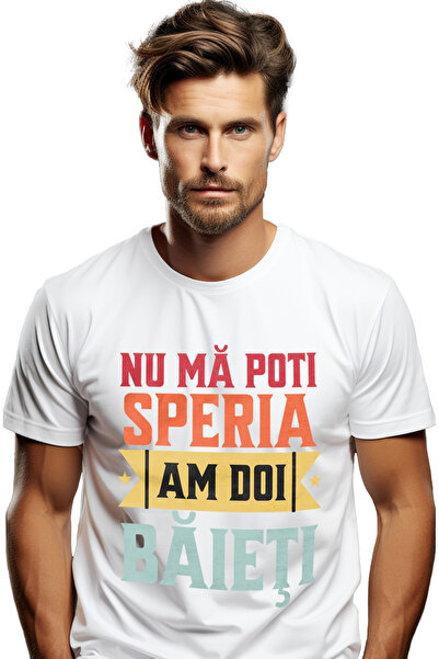 StoryGift Romania Tricou Barbati Nu Ma Poti Speria. Am Doi Baieti Mama, Famil...