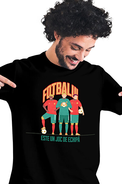 StoryGift Romania Tricou Barbati Trei Jucatori Fotbalul Ester Un Joc De Echip...