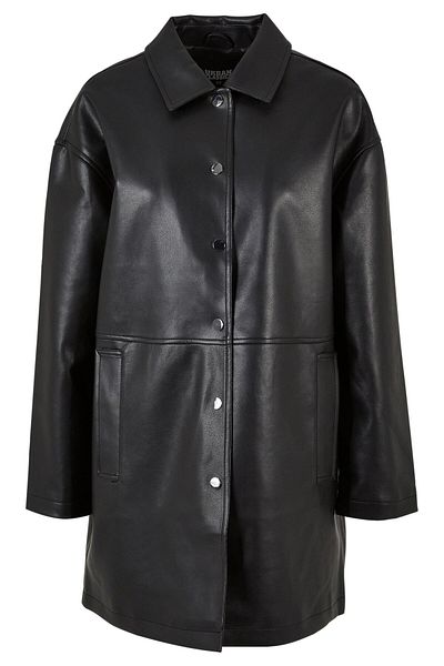 Urban Classics Damen Ladies Faux Leather Coat