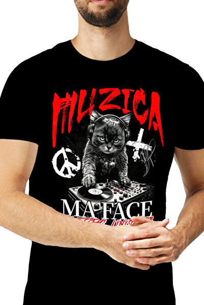 StoryGift Romania Tricou Barbati Pisica Dj, Muzica Ma Face S Atorc Linistita,...