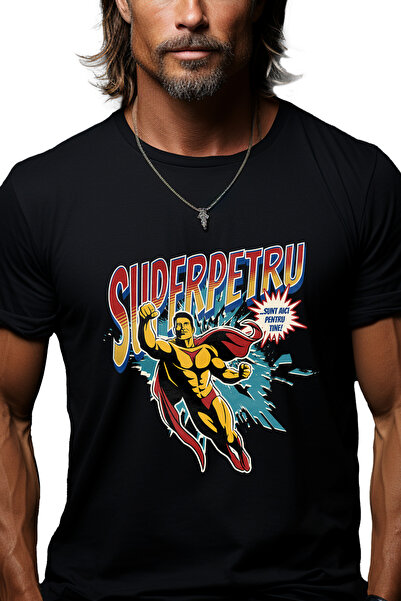 StoryGift Romania Tricou Barbati Super Petru, Supererou Sunt Aici Pentru Tine...