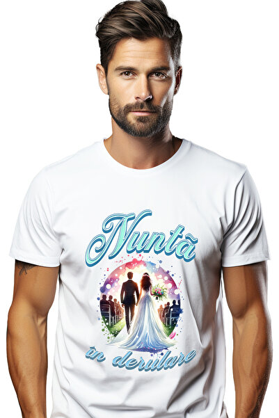StoryGift Romania Tricou Barbati Nunta În Derulare, Casatorie, Familie, Drago...