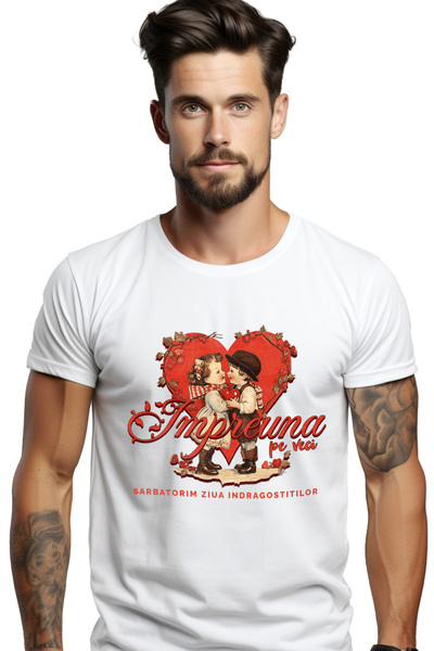 StoryGift Romania Men's T-Shirt Together Forever Children in Love Valentine's...