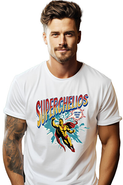 StoryGift Romania Tricou Barbati Super Chelios Supererou Sunt Aici Pentru Tin...