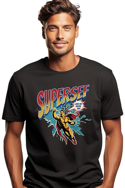 StoryGift Romania Men's T-Shirt Super Boss Super Hero, I'm Here For You With Print On The Front, 100% Cotton