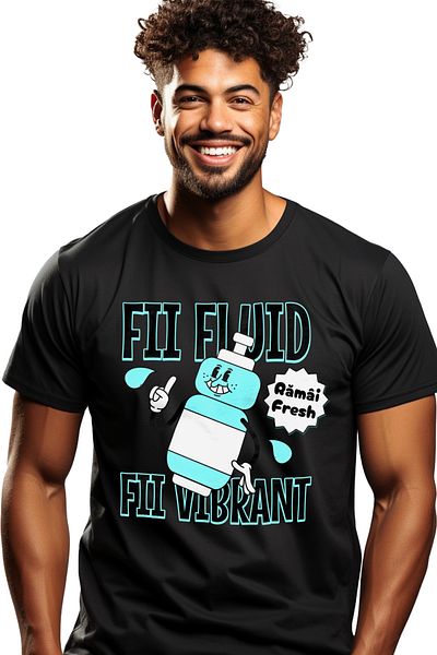 StoryGift Romania Men's T-Shirt Be Fluid, Be Vibrant Water Bottle Stay Fresh With Front Print, 100% Stg