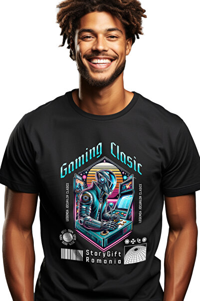 StoryGift Romania Ανδρικό Κλασικό Μπλουζάκι Gaming. Θρύλος των Κλασικών Παιχν...