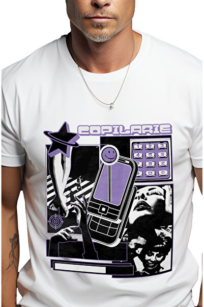 StoryGift Romania Tricou Barbati Telefon Vintige Grafica Copilarie Putini Pix...