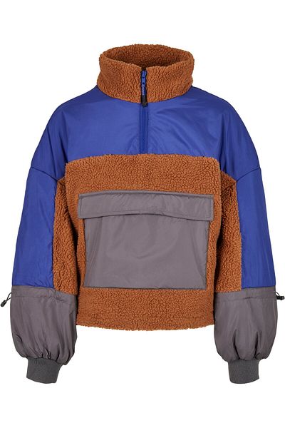 Urban Classics Damen Ladies Sherpa 3-tone Pull Over Jacket