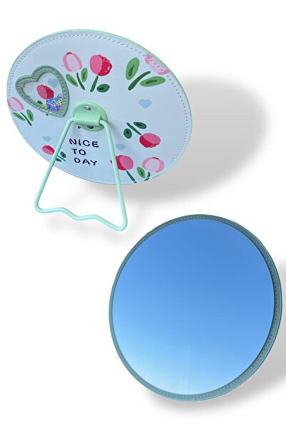 TAKIŞTIR Yeşil Renk Karışık Figürlü Yuvarlak Masa Aynası