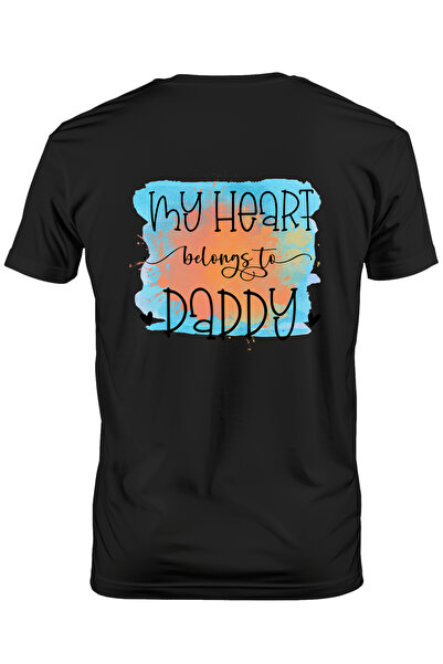 StoryGift Romania Tricou Barbati cu mesajul "My heart belongs to daddy", inim...