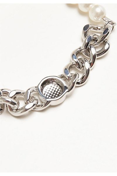 Urban Classics Unisex Pearl Flat Chain Bracelet