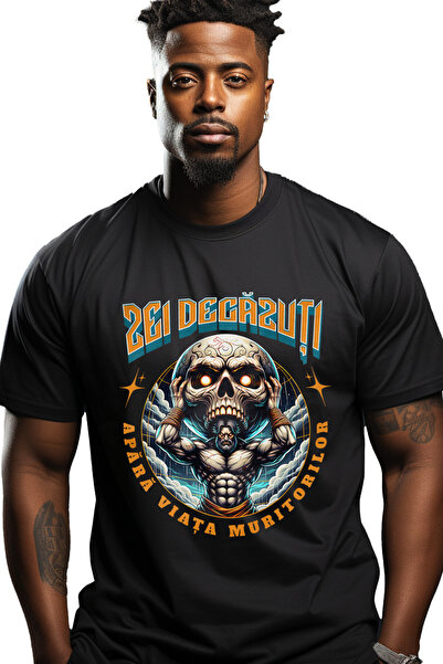 StoryGift Romania Tricou Barbati Om Viking Ce Ridica Un Craniu Zei Decăzuți. ...