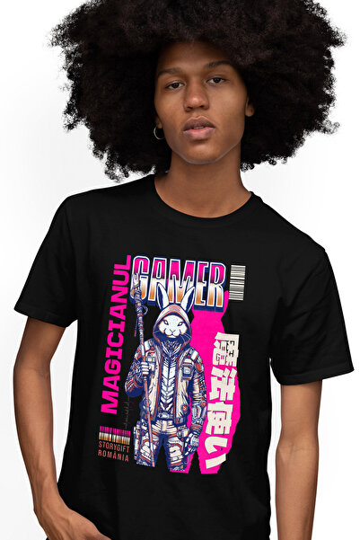 StoryGift Romania Tricou Barbati Gamer Magician Iepure Razbonic Ninja Joc Vid...