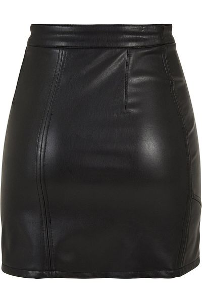 Urban Classics Damen Ladies Synthetic Leather Biker Skirt