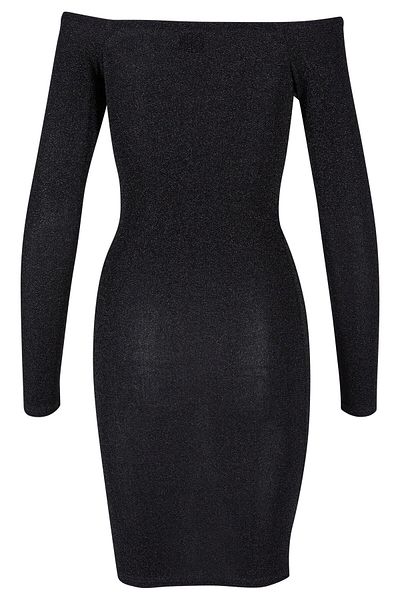 Urban Classics Damen Ladies Off Shoulder Longsleeve Glitter Dress