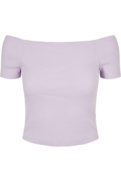 Urban Classics Damen Ladies Off Shoulder Rib Tee