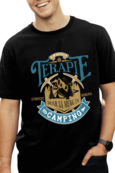 StoryGift Romania Tricou Barbati N-am Nevoie De Terapie Doar Sa Merg In Campi...