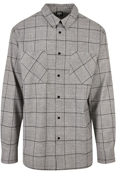Urban Classics Herren Long Oversized Checked Greyish Shirt