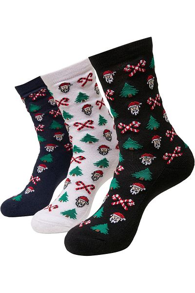 Urban Classics Unisex Grumpy Santa Christmas Socks 3-pack