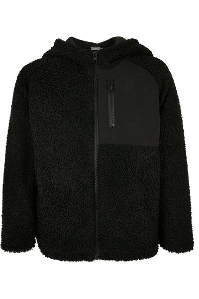 Urban Classics Herren Boys Hooded Sherpa Zip Jacket