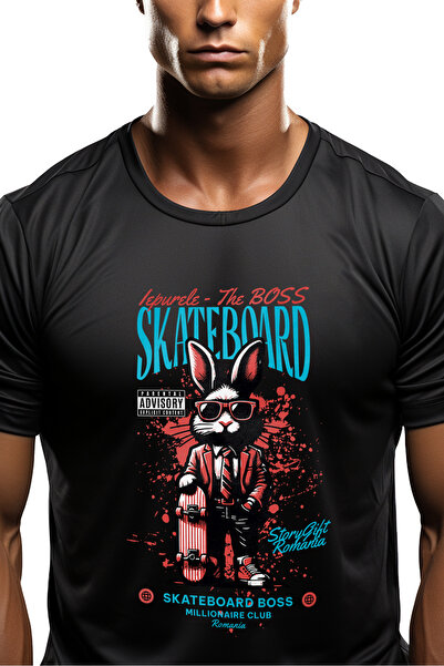 StoryGift Romania Men's T-Shirt Rabbit - The Boss, Skateboard Millionaire Clu...