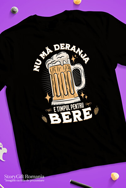 StoryGift Romania Men's T-Shirt Don't Disturb Me, It's Time for Beer Relaxing With Print On The Front, 100% Bumbstg