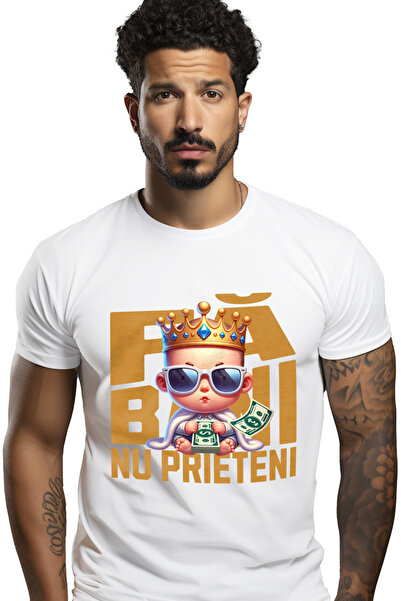 StoryGift Romania Tricou Barbati Fa Bani Nu Prieteni Bebe Rege Bogat Cu Impri...