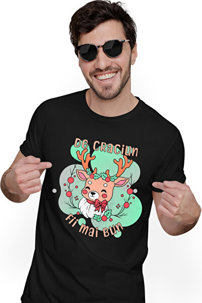 StoryGift Romania Tricou Barbati De Craciun Fii Mai Bun Ren Sarbatoare Famili...