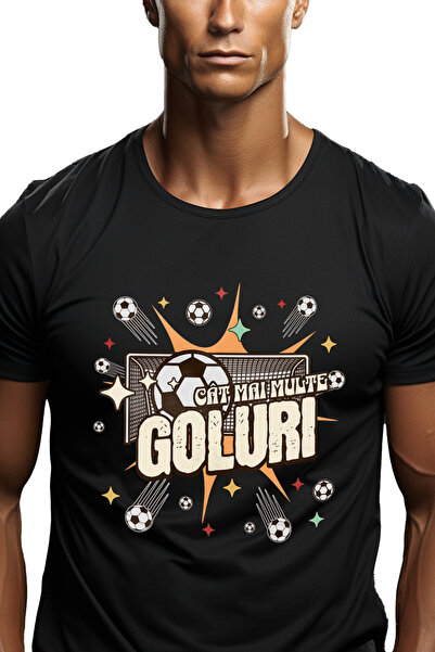 StoryGift Romania Tricou Barbati Iubitorii De Fotbal Cat Mai Multe Goluri Spo...
